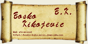 Boško Kikojević vizit kartica